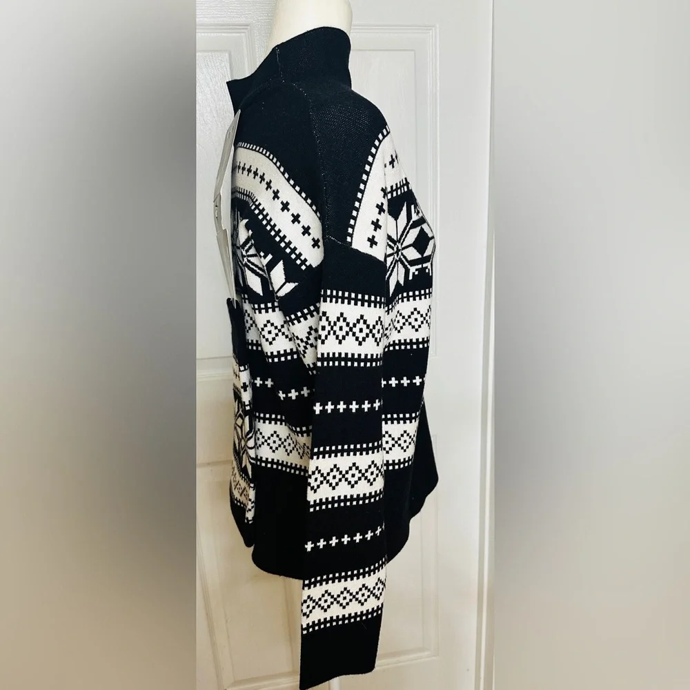 Nicole Miller Sweater Set Black Snowflake Matching Small Dog Sweater NEW large